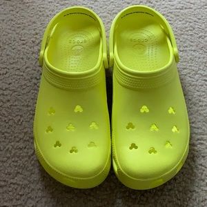 Neon yellow/green mickey mouse disney crocs clogs